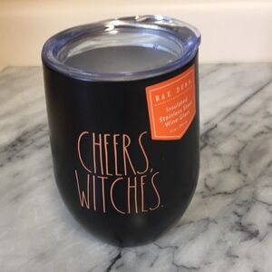 Rae Dunn Black Insulated Wine Glass